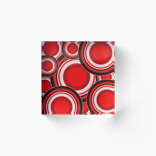 Item preview, red white and black geometric pop art circle pattern designed and sold by pauloneill-art.