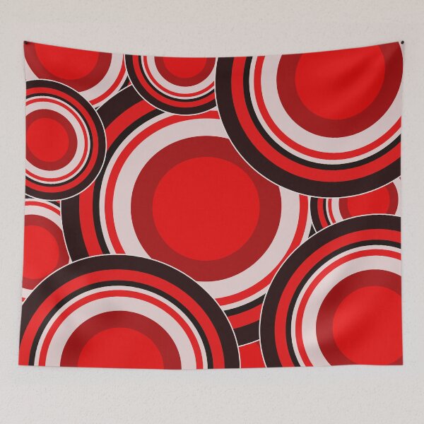 Item preview, red white and black geometric pop art circle pattern designed and sold by pauloneill-art.