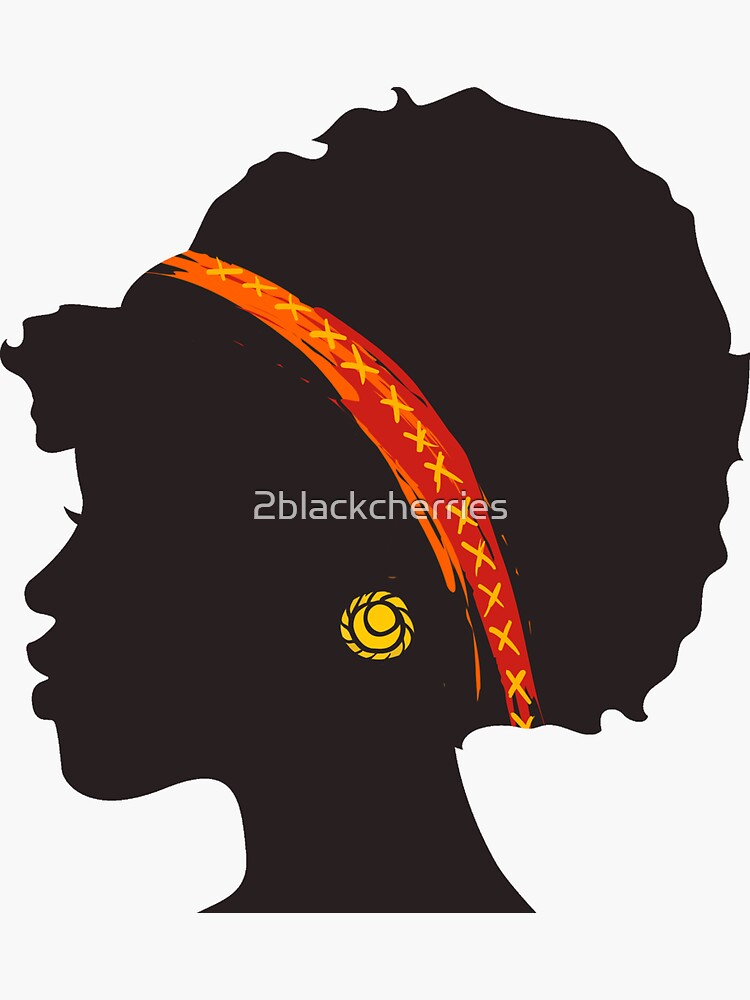 African American Woman Kente Cloth Headband Natural Hair