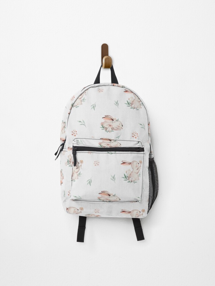 Thumbnail 1 of 3, Backpack, Cute Rabbit Floral Pattern  designed and sold by SweetPea49.