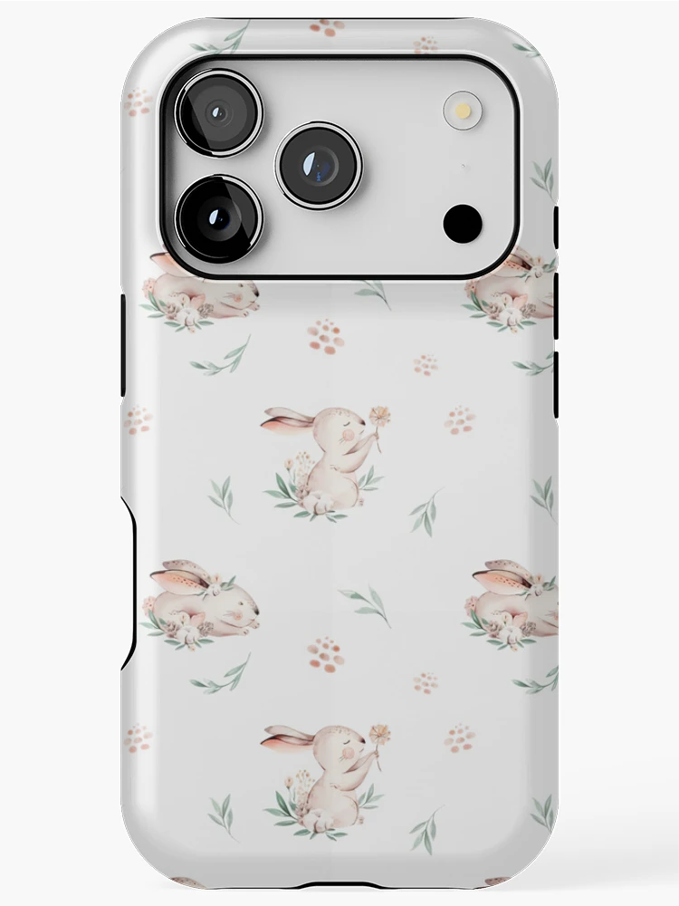 Thumbnail 1 of 4, iPhone Case, Cute Rabbit Floral Pattern designed and sold by SweetPea49.