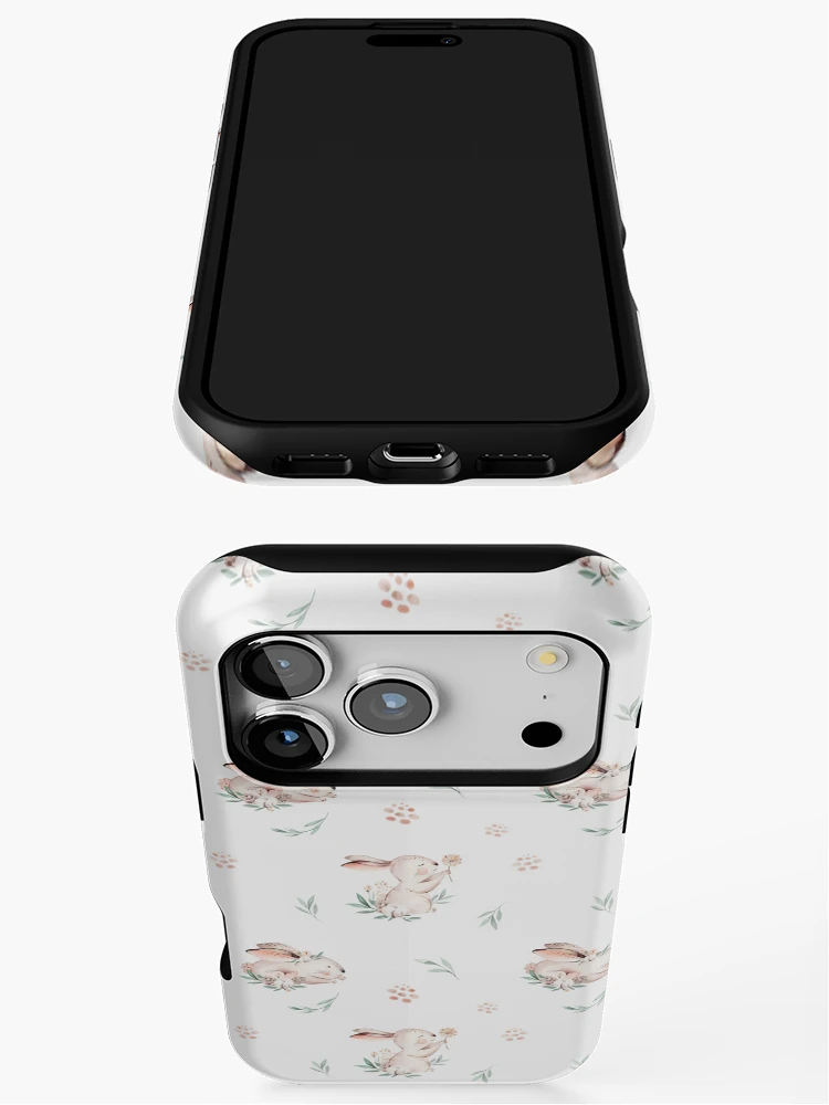 Thumbnail 3 of 4, iPhone Case, Cute Rabbit Floral Pattern designed and sold by SweetPea49.
