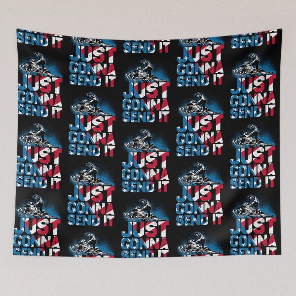 Item preview, Snowmobile Just Gonna Send It American Flag designed and sold by SweetPea49.