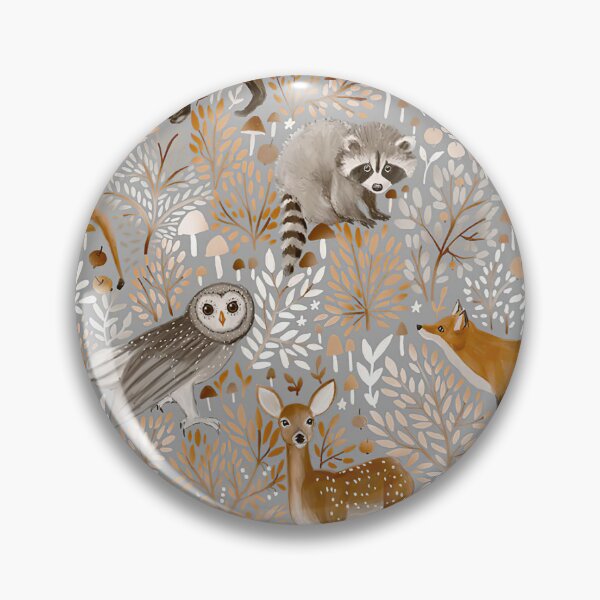 Item preview, Woodland Fox Raccoon Owl designed and sold by SweetTea4U.