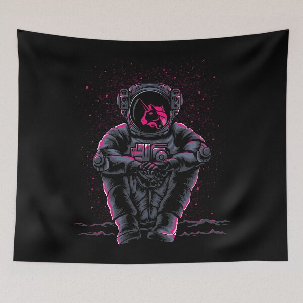 Item preview, Astronaut Sitting Uniswap UNI Coin To The Moon Trading Crypto Token Blockchain Wallet designed and sold by EarlineCormier.