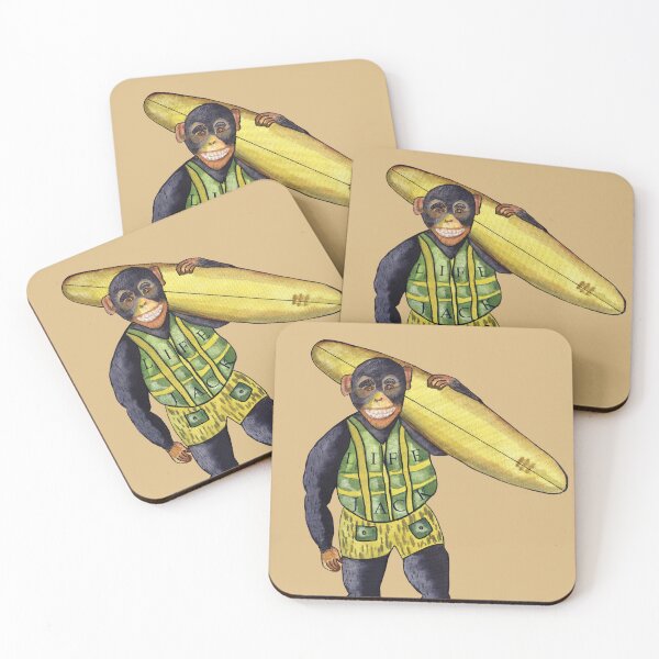 Item preview, Chimp surfing designed and sold by Thecla Mary Correya.