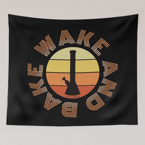 Item preview, Retro Vintage Sunset Orange Bong-Wake and bake designed and sold by YomeHayin.