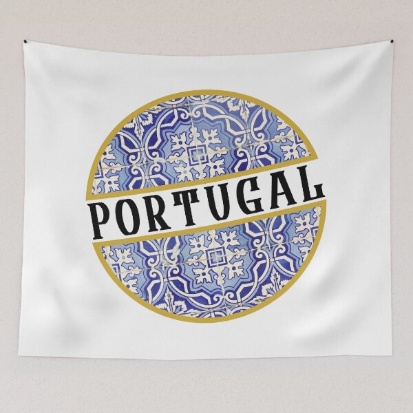 Item preview, Portugal round tile, traditional Portuguese art designed and sold by PortuShirts.