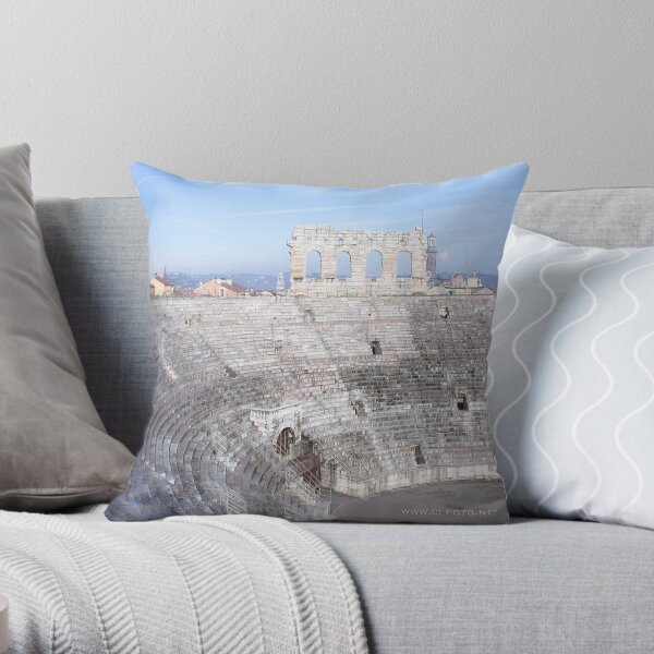 Winter inside L'Arena, Verona, Italy Throw Pillow