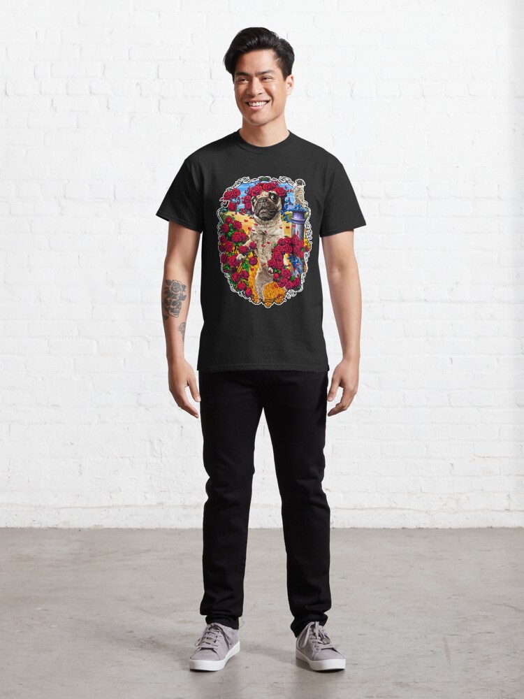 Alternate view of GRATEFUL PUGS N ROSES Classic T-Shirt