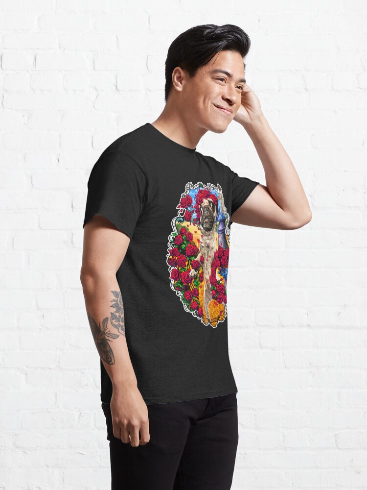 Alternate view of GRATEFUL PUGS N ROSES Classic T-Shirt