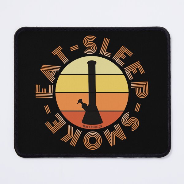 Item preview, Retro Vintage Sunset Orange Bong-Eat sleep smoke repeat designed and sold by YomeHayin.