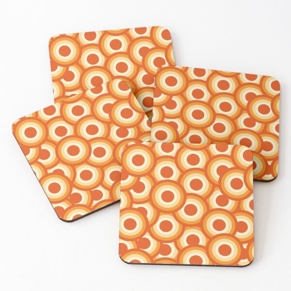 Item preview, 70s 80s Retro Circle Pattern Orange Yellow Red designed and sold by TheMajesticGoat.