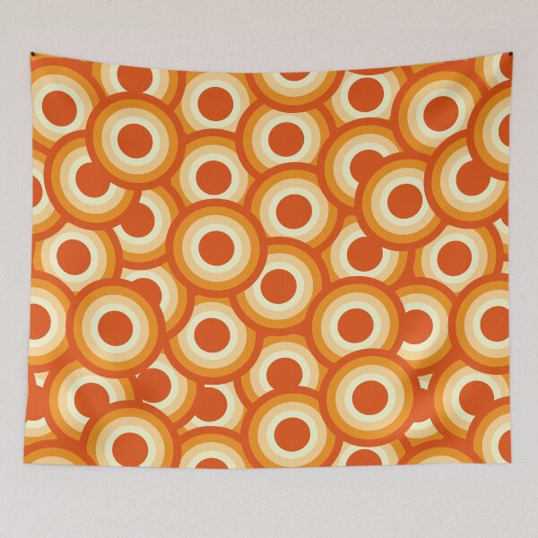 Item preview, 70s 80s Retro Circle Pattern Orange Yellow Red designed and sold by TheMajesticGoat.