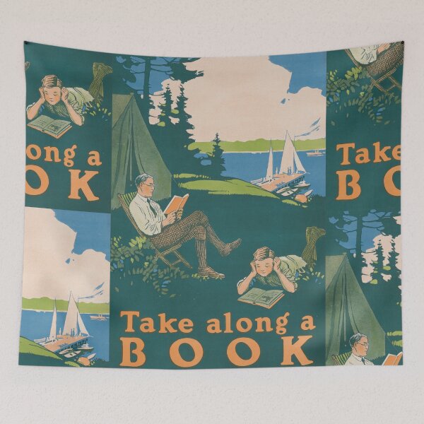 Item preview, "Take along a Book" - Magnus Norstad Vintage Illustration | American vintage posters designed and sold by POSTERAMALA.