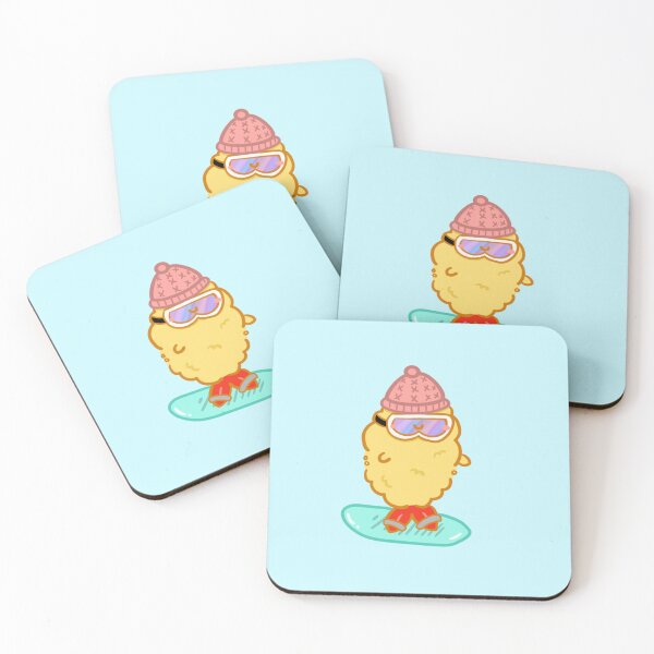 Item preview, Kawaii Bibi winter fun snow boarding activity sticker design designed and sold by Marie-c-doodles.