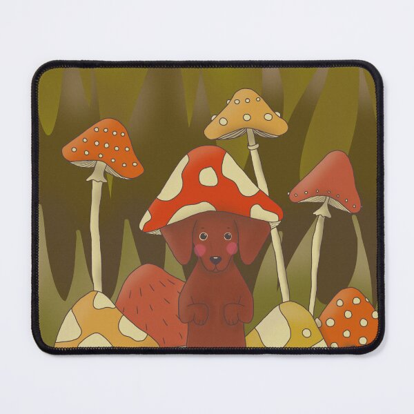 Item preview, teckel with mushrooms designed and sold by Carlota Fu.