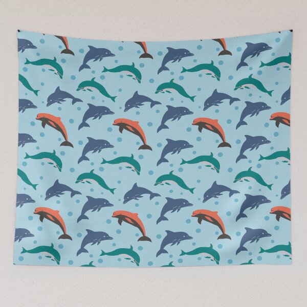 Item preview, Dolphins in the light blue | Beautiful Dolphins Pattern designed and sold by SeemDev786.