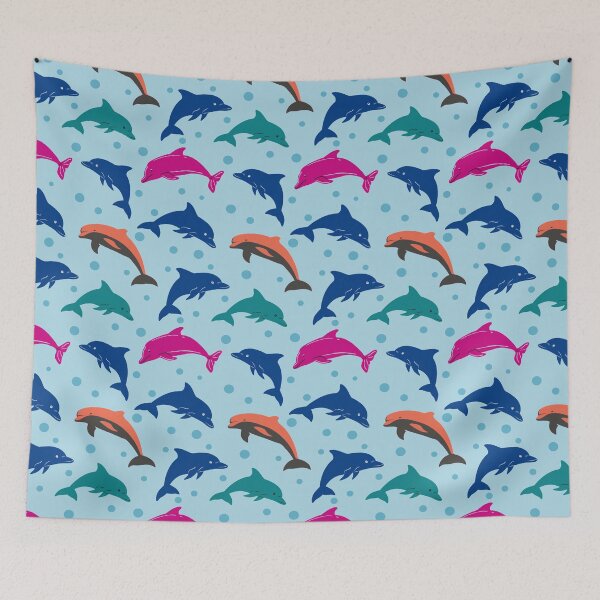 Item preview,  Dolphins in the light blue | Beautiful Dolphins Pattern designed and sold by SeemDev786.