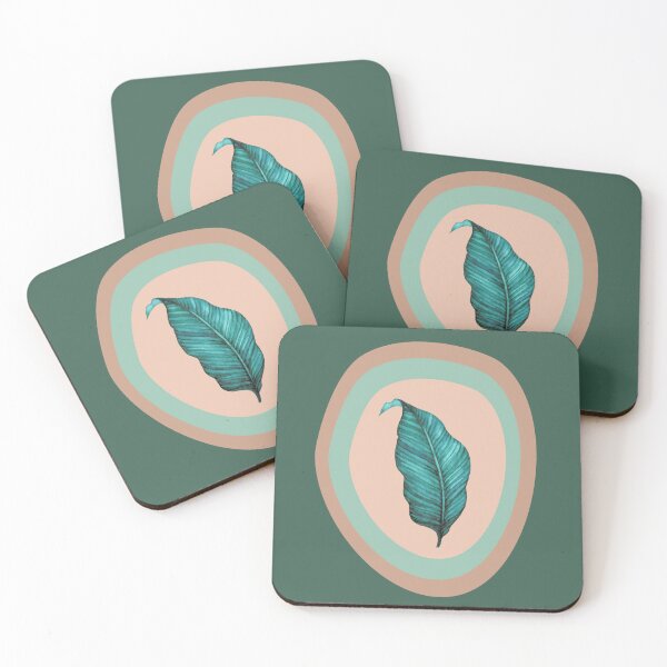 Item preview, Botanical Boho Tropical Plant Minimalistic Pastel Color Abstract Shapes designed and sold by LamaraK.