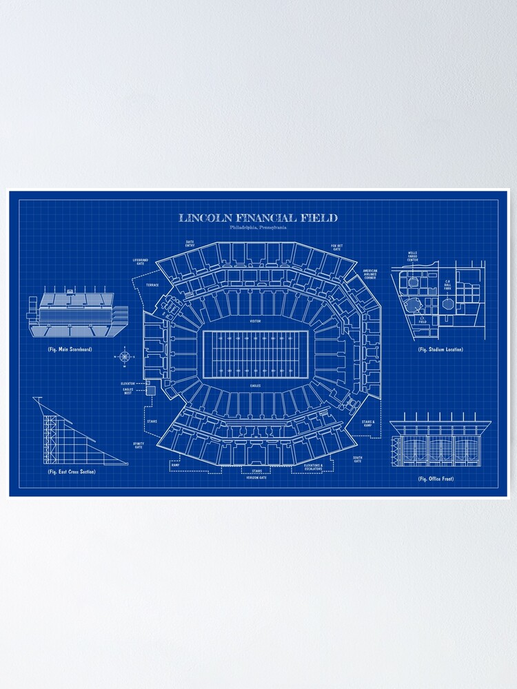 Philadelphia Eagles Lincoln Financial Field Stadium Blueprint 