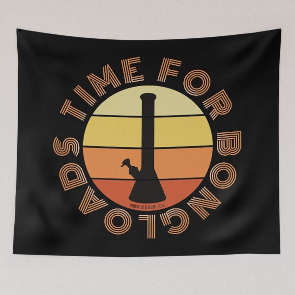 Item preview, Retro Vintage Sunset Orange Bong-Time for bong loads designed and sold by YomeHayin.