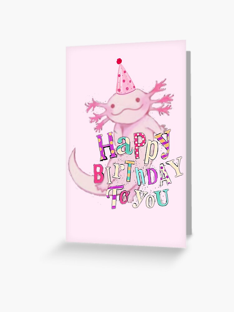 Axolotl birthday , cute pink axolotl Sticker for Sale by Heba44