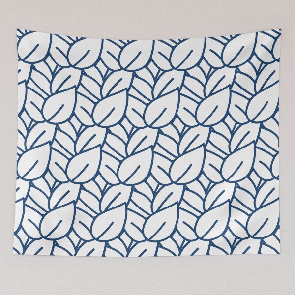 Item preview, Simple Modern Line Art Leaves White designed and sold by technicolorable_art.