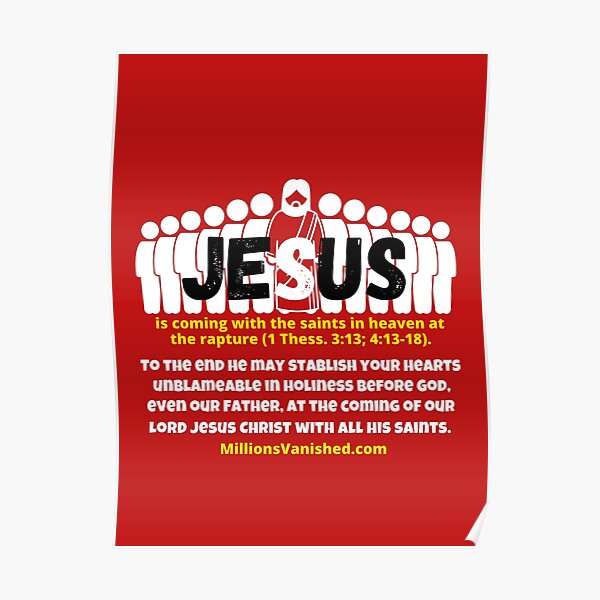 Jesus is Coming With Saints 3 - Christian Poster