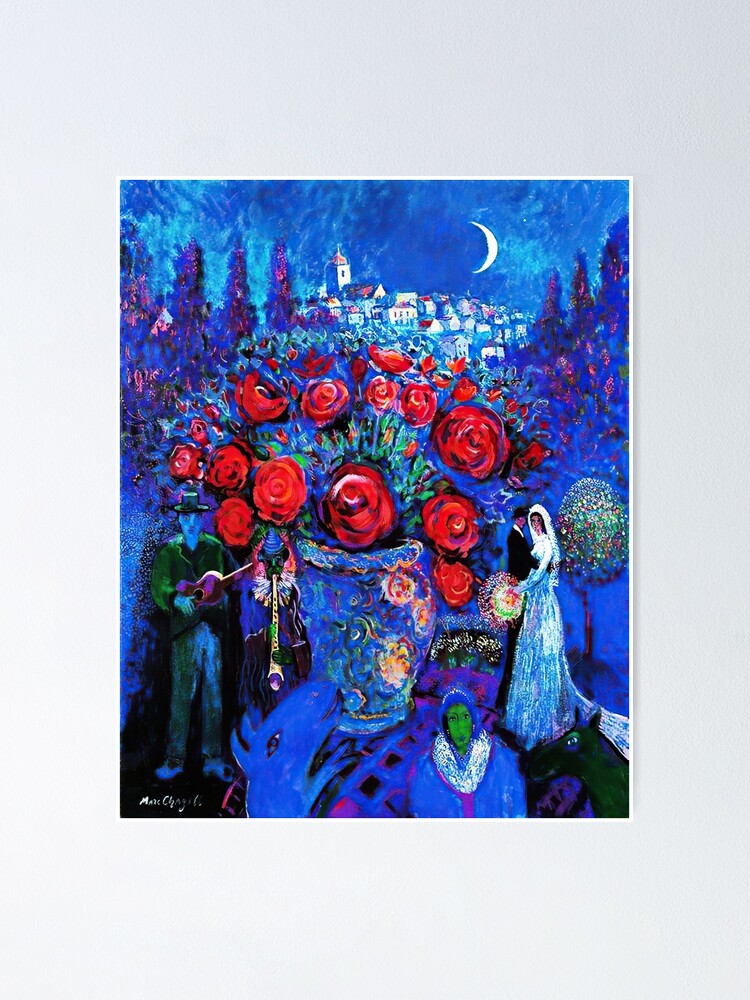 Póster «Marc Chagall - Mercado de flores feliz» de 139franklowe | Redbubble