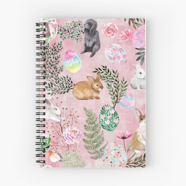 Item preview, Easter bunnies, bunnies, Easter eggs, peonies - dusky pink designed and sold by Rebecca Reck Art.