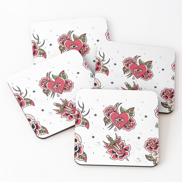 Item preview, Rose skull tattoos designed and sold by DerSenat.