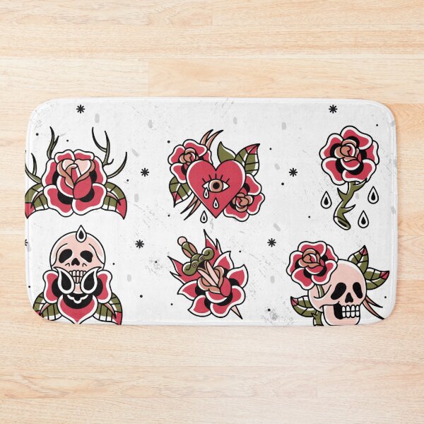 Item preview, Rose skull tattoos designed and sold by DerSenat.
