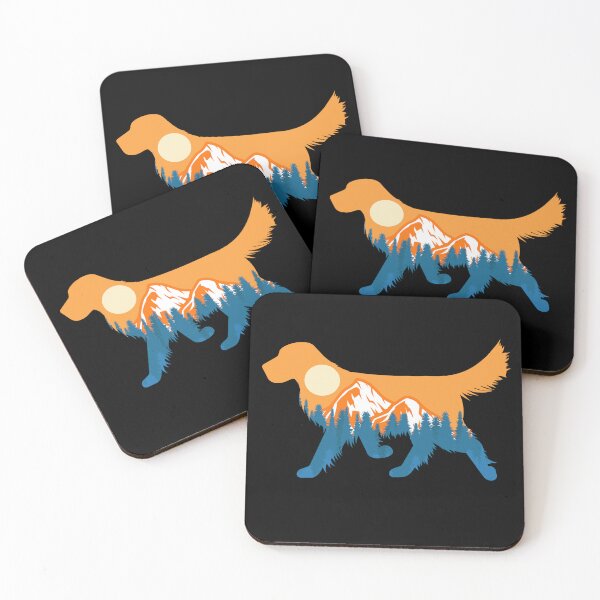 Item preview, Golden Retriever Dog Silhouette Sunset nature Mountain Gift designed and sold by alaechamlal.