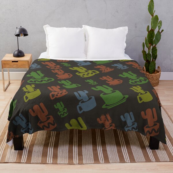 Item preview, Diagonal cactus silhouette in cups and pots designed and sold by CutieBlue.