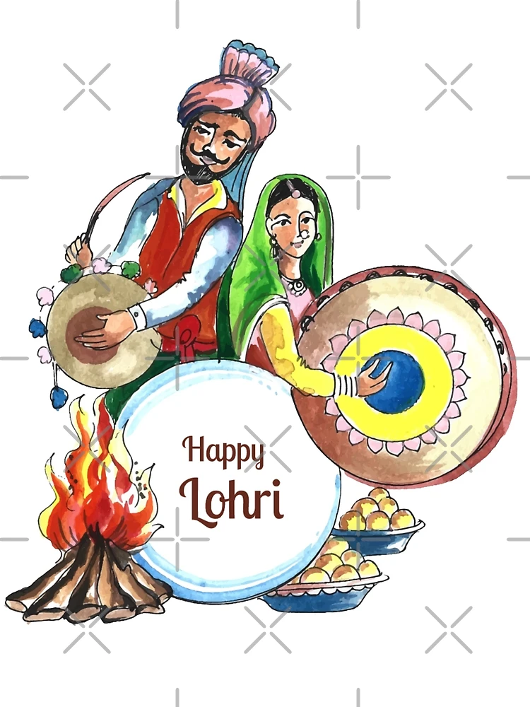 Easy To Edit Vector Illustration On Happy Lohri Festival Of Punjab India  Background Royalty Free SVG, Cliparts, Vectors, and Stock Illustration.  Image 117399171.