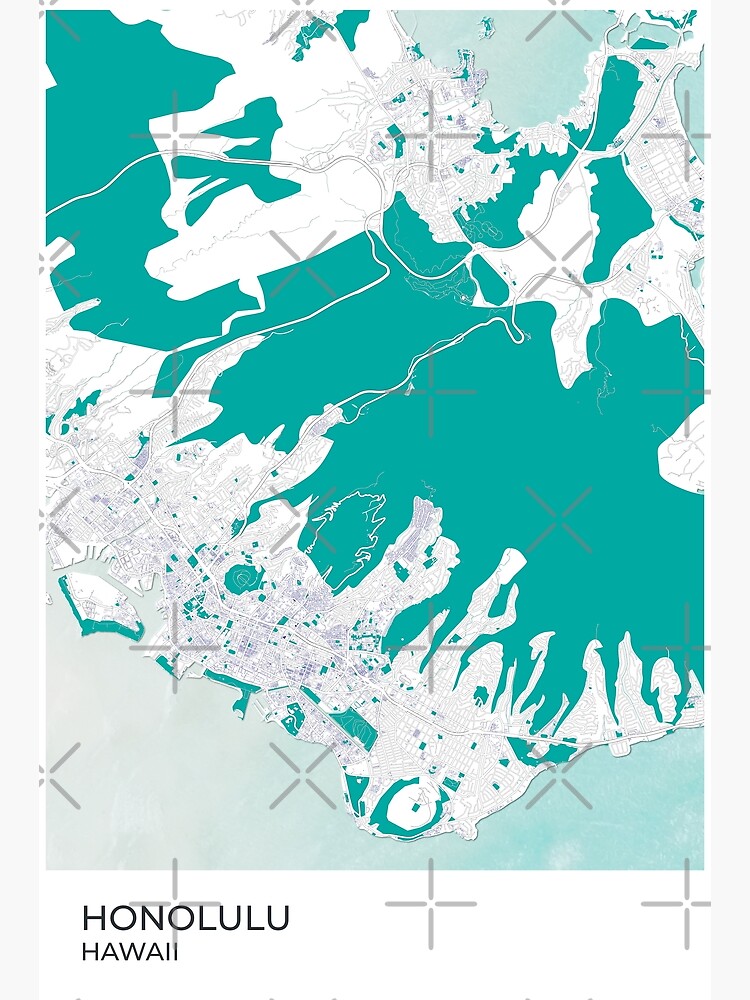 "City map Honolulu, Hawaii" Poster for Sale by barle Redbubble