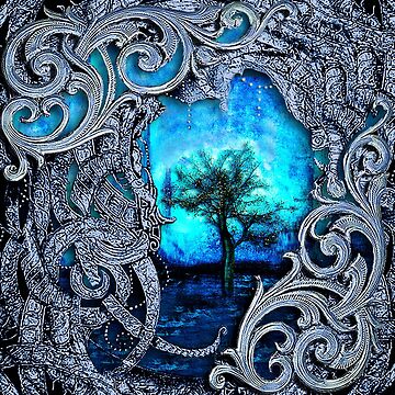 Artwork thumbnail, Mythical Guilded Blue Enchanted Tree by timelessfancy