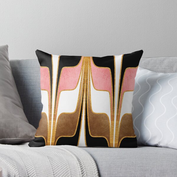 Item preview, Mid Century Modern Liquid Watercolor Abstract // Gold, Blush Pink, Brown, Black, White designed and sold by Elsy's Art.