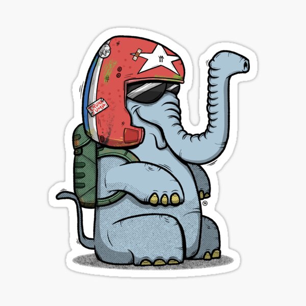 Parafant Elephant Skydiver Sticker