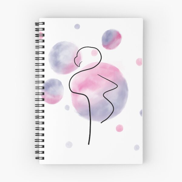 Item preview, Flamingo on pink and purple watercolor circles designed and sold by PiX by PE.