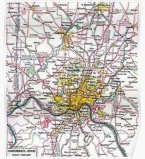 Cincinnati Karte Poster