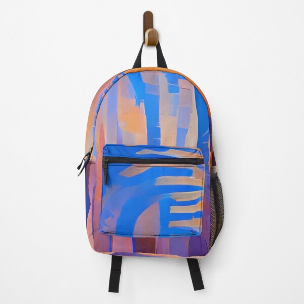 Item preview, Abstract Orange Blue Vertical Lines designed and sold by advanceprintart.