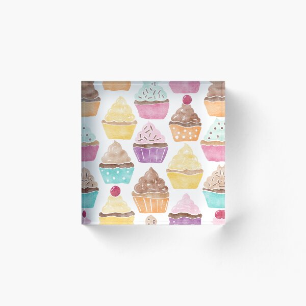 Item preview, Patrón de cupcakes de acuarela designed and sold by RebeccaFlaherty.