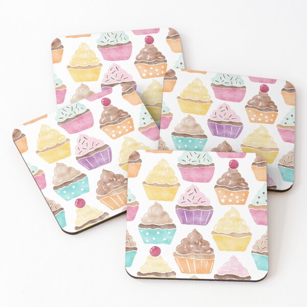 Item preview, Watercolour Cupcakes Pattern designed and sold by RebeccaFlaherty.