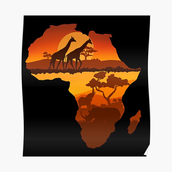"Africa map, landscape and nature" Poster for Sale by landscapeworlds
