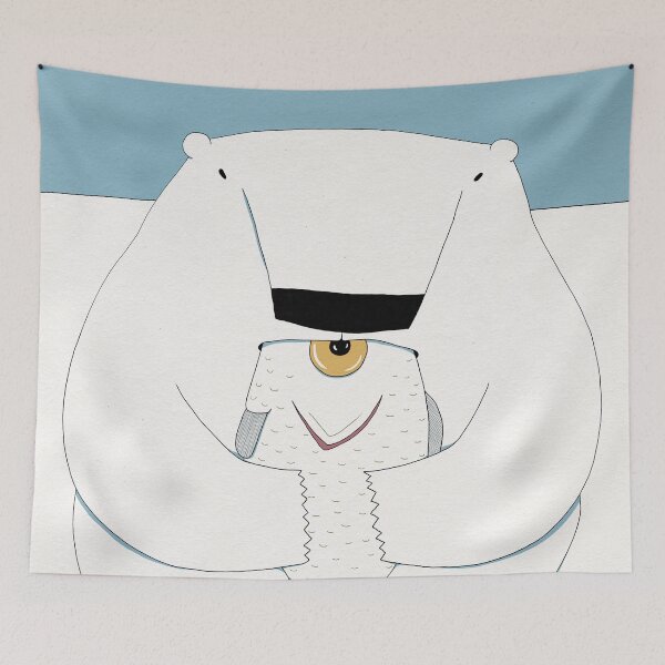 Item preview, Polar bear eating fish designed and sold by dariaikuznets.