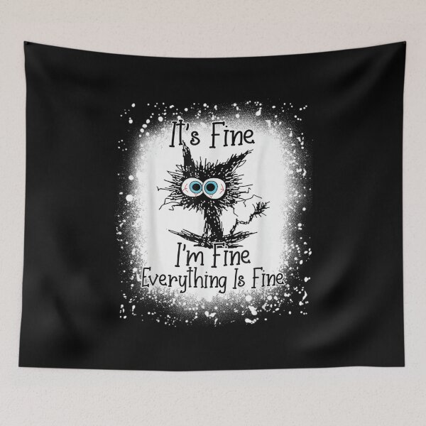 Item preview, Bleached Its Fine Im Fine Everything Is Fine Shirt Black Cat  designed and sold by zacben.