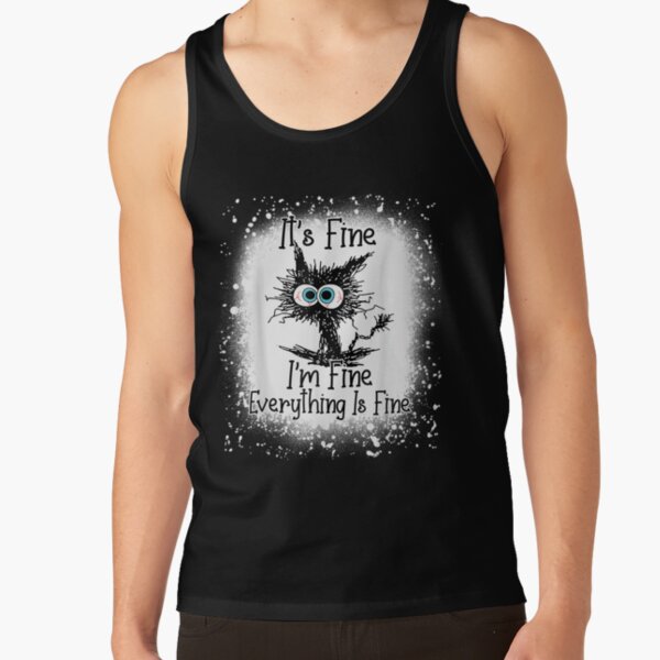 Item preview, Bleached Its Fine Im Fine Everything Is Fine Shirt Black Cat  designed and sold by zacben.