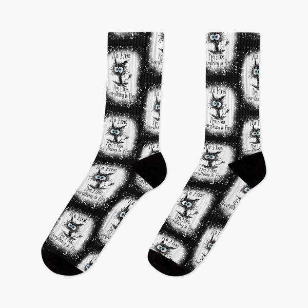 Item preview, Bleached Its Fine Im Fine Everything Is Fine Shirt Black Cat  designed and sold by zacben.